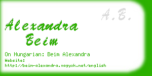 alexandra beim business card